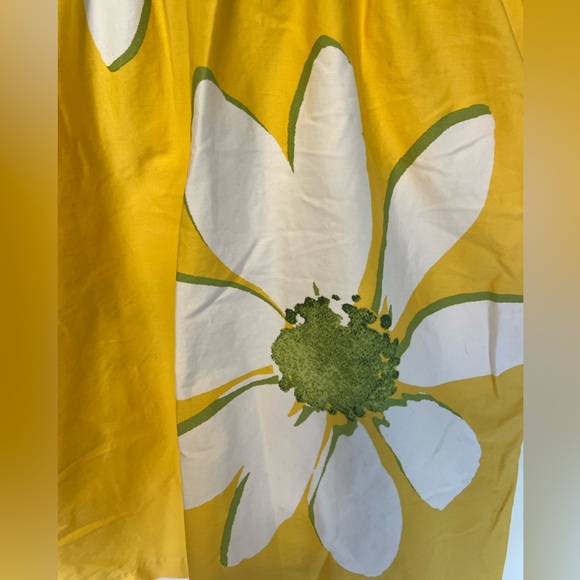 Studio I Yellow Sleeveless V-Neck Daisy A-Line Mid length Dress Sz12P Cotton - Picture 2 of 14